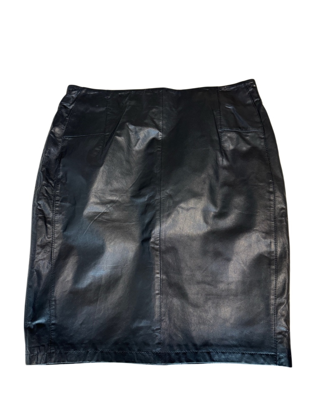 INC International Concepts Black 100% Leather Skirt Size 12